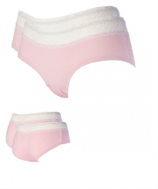 Dames 2 st bamboe Hipster Pink
